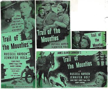 Harry Cording, Russell Hayden, Jennifer Holt, and Emmett Lynn in Trail of the Mounties (1947)