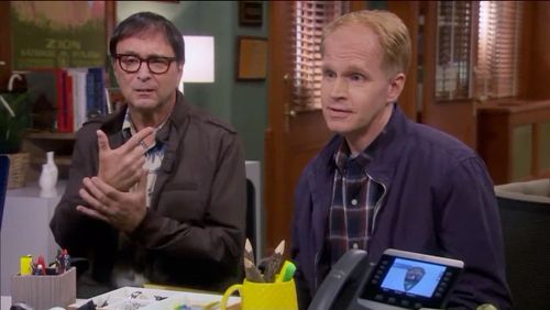Still of Dan Gilvezan and Patrick Duncan in Parks and Recreation and William Henry Harrison