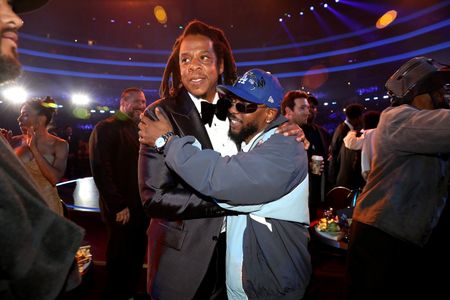 Jay-Z and Kendrick Lamar at an event for The 65th Annual Grammy Awards (2023)
