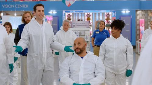 Colton Dunn, Carla Renata, and Jon Barinholtz in Superstore: Deep Cleaning (2021)