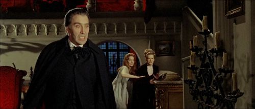 Christopher Lee, Suzan Farmer, and Barbara Shelley in Dracula: Prince of Darkness (1966)