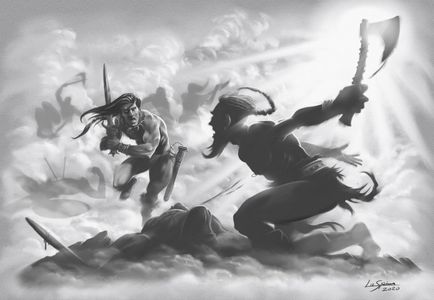 Charging Barbarian (Illustration)