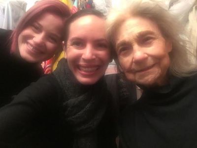 Isabella Limeri, Jocelyn Kuritsky, Lynn Cohen 'backstage' during production for the film, 