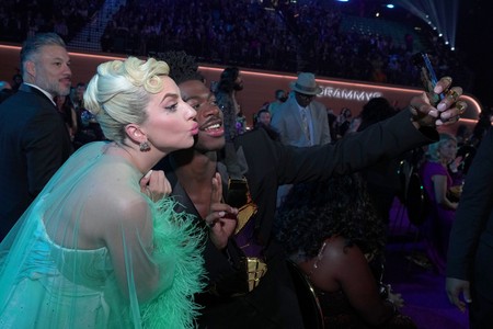 Lil Nas X and Lady Gaga at an event for The 64th Annual Grammy Awards (2022)