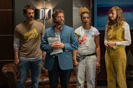 Zach Galifianakis, Ryan Gaul, Lauren Lapkus, and Jiavani in Between Two Ferns: The Movie (2019)
