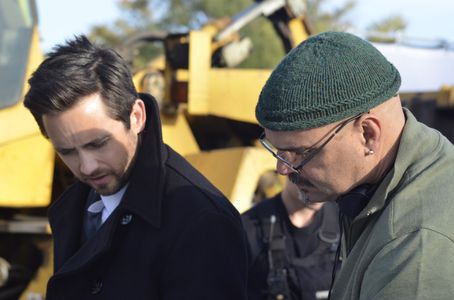Justin Chatwin and director David A. Armstrong on the set of THE ASSASSIN'S CODE