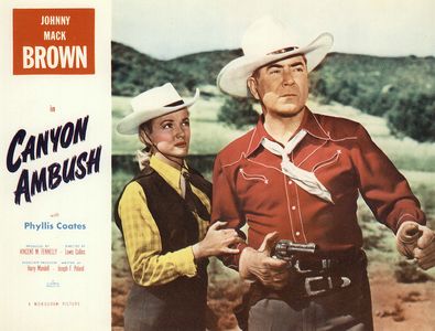 Johnny Mack Brown and Phyllis Coates in Canyon Ambush (1952)