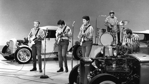 Al Jardine, Mike Love, Brian Wilson, Carl Wilson, Dennis Wilson, and The Beach Boys in The Ed Sullivan Show (1948)