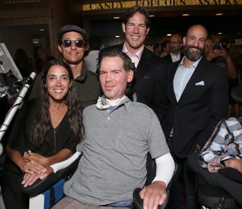 Matthew McConaughey, Scott Fujita, Steve Gleason, and Michel Varisco-Gleason at an event for Gleason (2016)