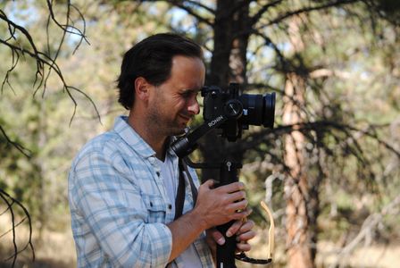 Josh Mancuso eyeing a shot on the set of a short film in Colorado.