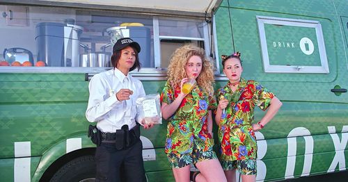 Persia White, Mecca Morgan White, and Hana Liu in Juice Truck (2018)