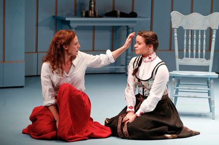 Zoe Terakes and Marta Dusseldorp in Melbourne Theatre Company’s production of A DOLL’S HOUSE PART 2.