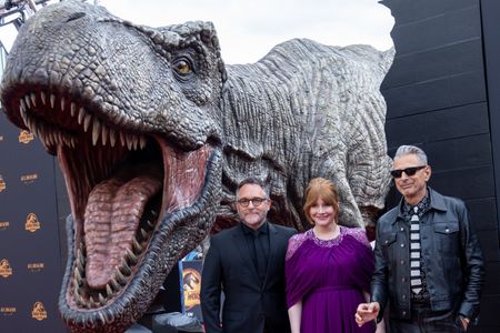 Jeff Goldblum, Bryce Dallas Howard, and Colin Trevorrow at an event for Jurassic World: Dominion (2022)