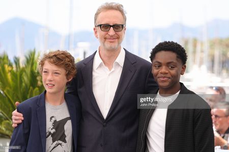 CANNES, FRANCE - MAY 20: (L to R) Michael Banks Repeta, Director James Gray and Jaylin Webb attend the photocall for 