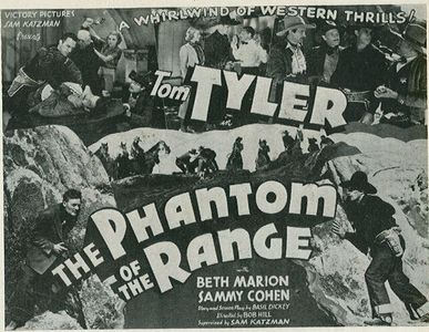 Sammy Cohen, Soledad Jiménez, Charles King, Beth Marion, Forrest Taylor, and Tom Tyler in The Phantom of the Range (1936