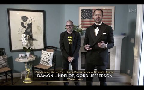 Damon Lindelof and Cord Jefferson at an event for The 72nd Primetime Emmy Awards (2020)