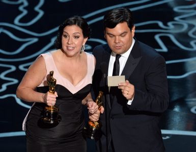 Robert Lopez and Kristen Anderson-Lopez at an event for The Oscars (2014)