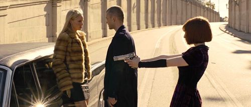 Justin Timberlake, Amanda Seyfried, and Rachel Roberts in In Time (2011)