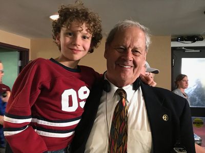 Isaak Bailey with Flint director Bruce Beresford.