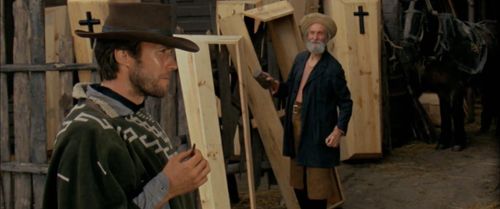 Clint Eastwood and Joseph Egger in A Fistful of Dollars (1964)