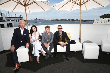 Aidan Gillen, Neal McDonough, Laura Mennell, and Michael Malarkey at an event for Project Blue Book (2019)