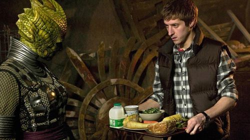 Neve McIntosh and Arthur Darvill in Doctor Who (2005)