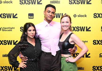 Chrissie Fit, Kelley Jakle, and Owen Thiele at an event for Parachute (2023)