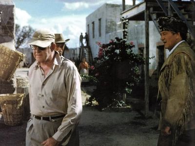 John Wayne, John Ford, and Richard Widmark in The Alamo (1960)