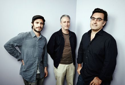 Maziar Bahari, Gael García Bernal, and Jon Stewart at an event for Rosewater (2014)