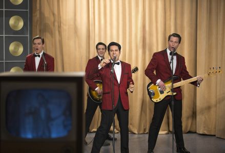 John Lloyd Young, Vincent Piazza, Erich Bergen, and Michael Lomenda in Jersey Boys (2014)