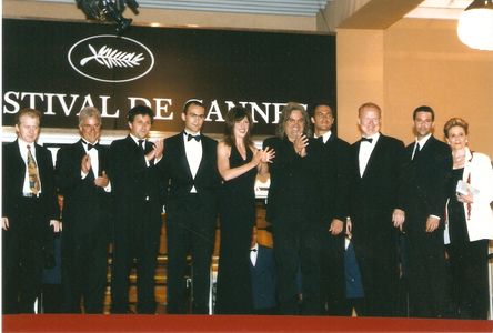 United 93 at Cannes 2006. (From left): Erich Redman, unknown, Daniel Sauli, Khalid Abdalla, Paul Greengrass' wife, Paul 