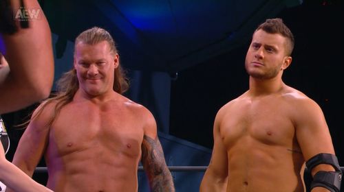 Chris Jericho and Maxwell Friedman in All Elite Wrestling: Revolution (2021)