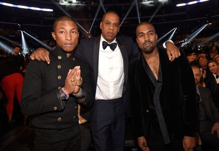 Jay-Z, Pharrell Williams, and Ye at an event for The 57th Annual Grammy Awards (2015)