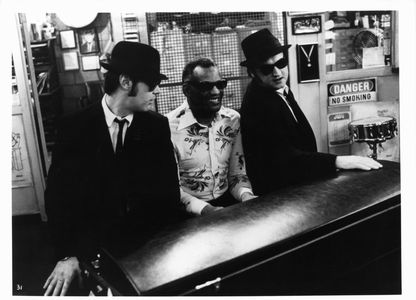 John Belushi, Dan Aykroyd, and Ray Charles in The Blues Brothers (1980)