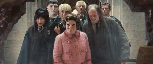 Imelda Staunton, David Bradley, Tom Felton, Jamie Waylett, Katie Leung, and Ashley Hull in Harry Potter and the Order of
