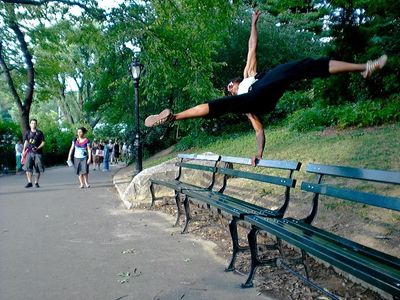 Parkour in Central Park, NYC