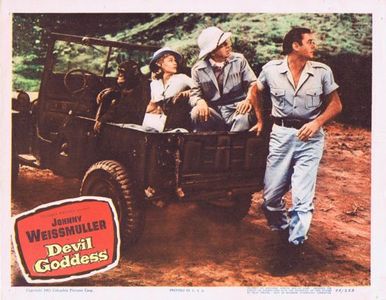 Selmer Jackson, Angela Stevens, and Johnny Weissmuller in Devil Goddess (1955)