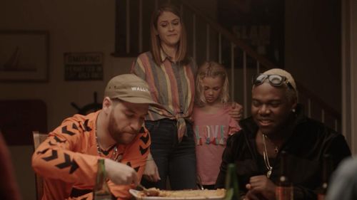 Liz as Marissa in Champaign ILL, with Adam Pally and Sam Richardson