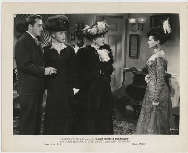 Isobel Elsom, John Howard, Ann Richards, and Sylvia Sidney in Love from a Stranger (1947)