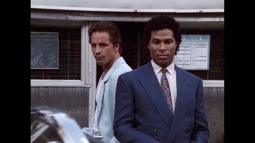 Don Johnson and Philip Michael Thomas in Miami Vice (1984)