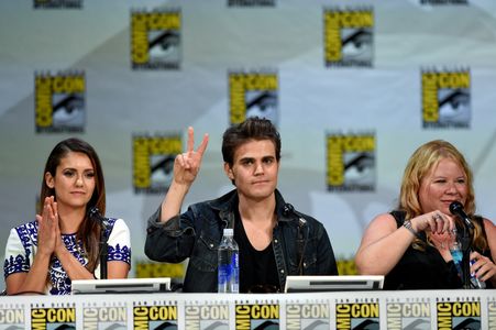 Julie Plec, Paul Wesley, and Nina Dobrev at an event for The Vampire Diaries (2009)