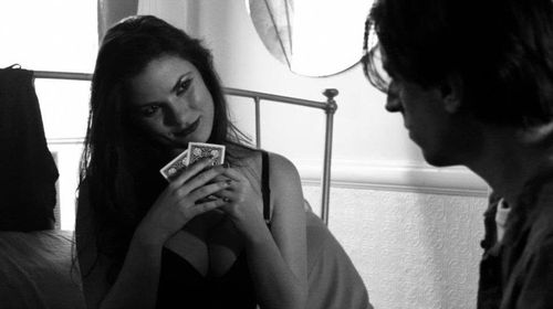 Still shot of actress Amanda Greer portraying Ukrainian Prostitute Oksana in 