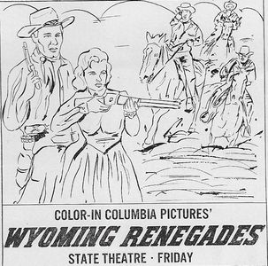Philip Carey and Martha Hyer in Wyoming Renegades (1955)