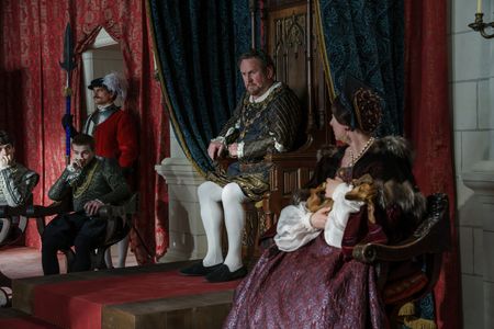 Colm Meaney, Alex Heath, Louis Landau, and Rebecca Gethings in The Serpent Queen (2022)