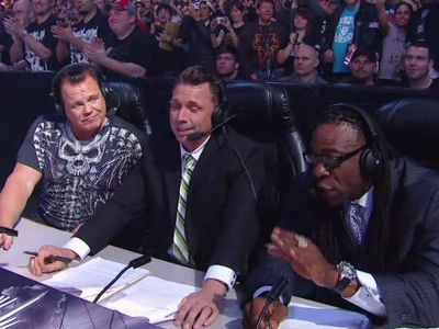 Michael Coulthard, Booker Huffman, and Jerry Lawler in Extreme Rules (2013)