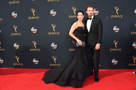 Neve Campbell and JJ Feild at an event for The 68th Primetime Emmy Awards (2016)