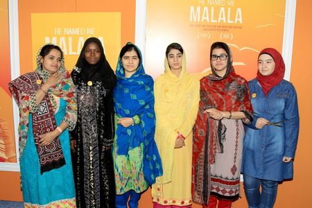 Malala Yousafzai at an event for He Named Me Malala (2015)