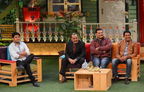 Shivaji Satam, Aditya Srivastav, and Dayanand Shetty in The Kapil Sharma Show (2016)