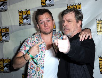Mark Hamill and Taron Egerton at an event for The Dark Crystal: Age of Resistance (2019)