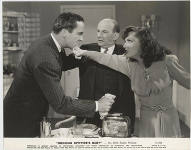 Leon Errol, Charles 'Buddy' Rogers, and Lupe Velez in The Mexican Spitfire's Baby (1941)